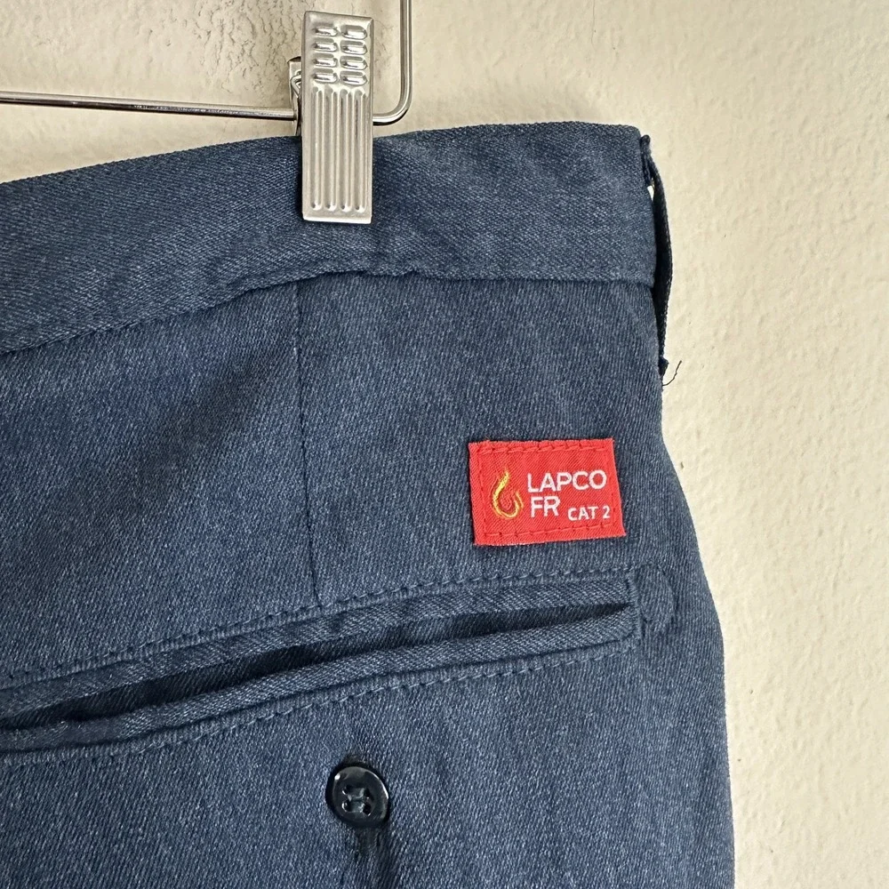 LAPCO FR Work Pants Mens 40x32 Navy Blue Flame Resistant Tecasafe One CAT‎ 2